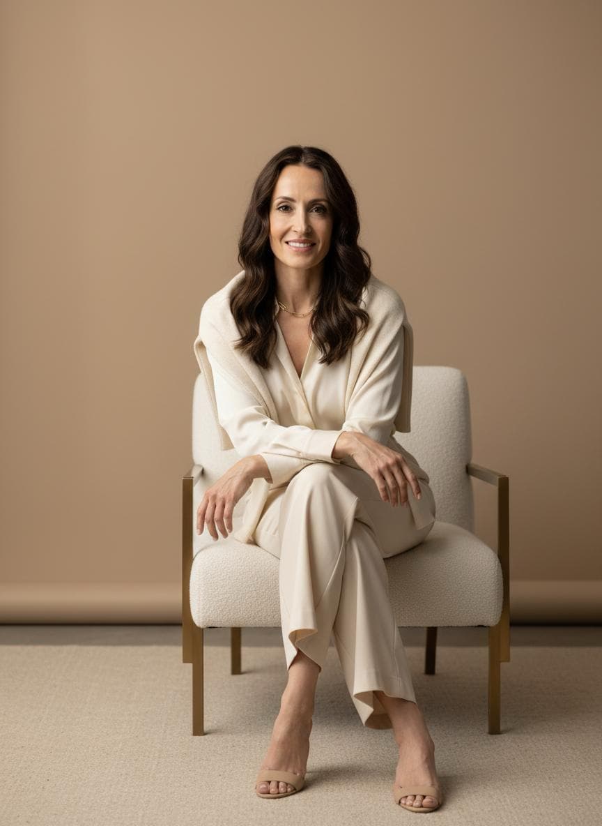 Confident woman in warm light